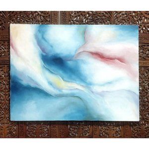 Abstract Painting Original Wall Art Vintage 1Oil on Canvas 18"x12"